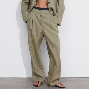 & Other stories wide leg linen pants